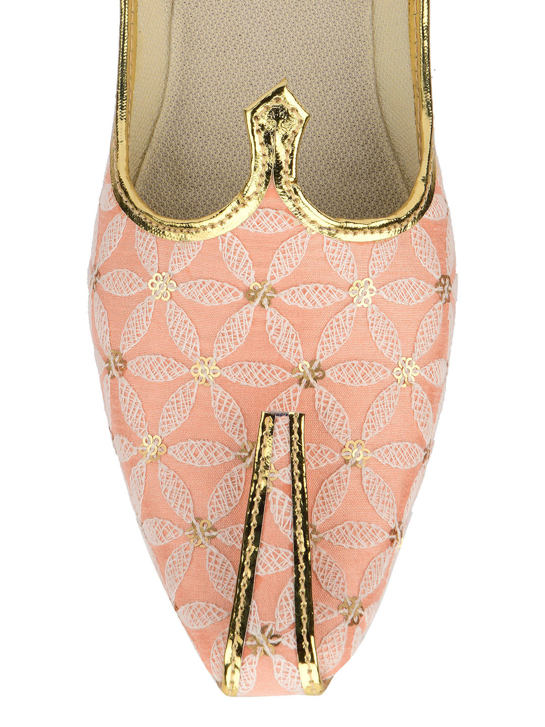 DESI COLOUR Mens Gold Ethnic Footwear/Punjabi Jutti