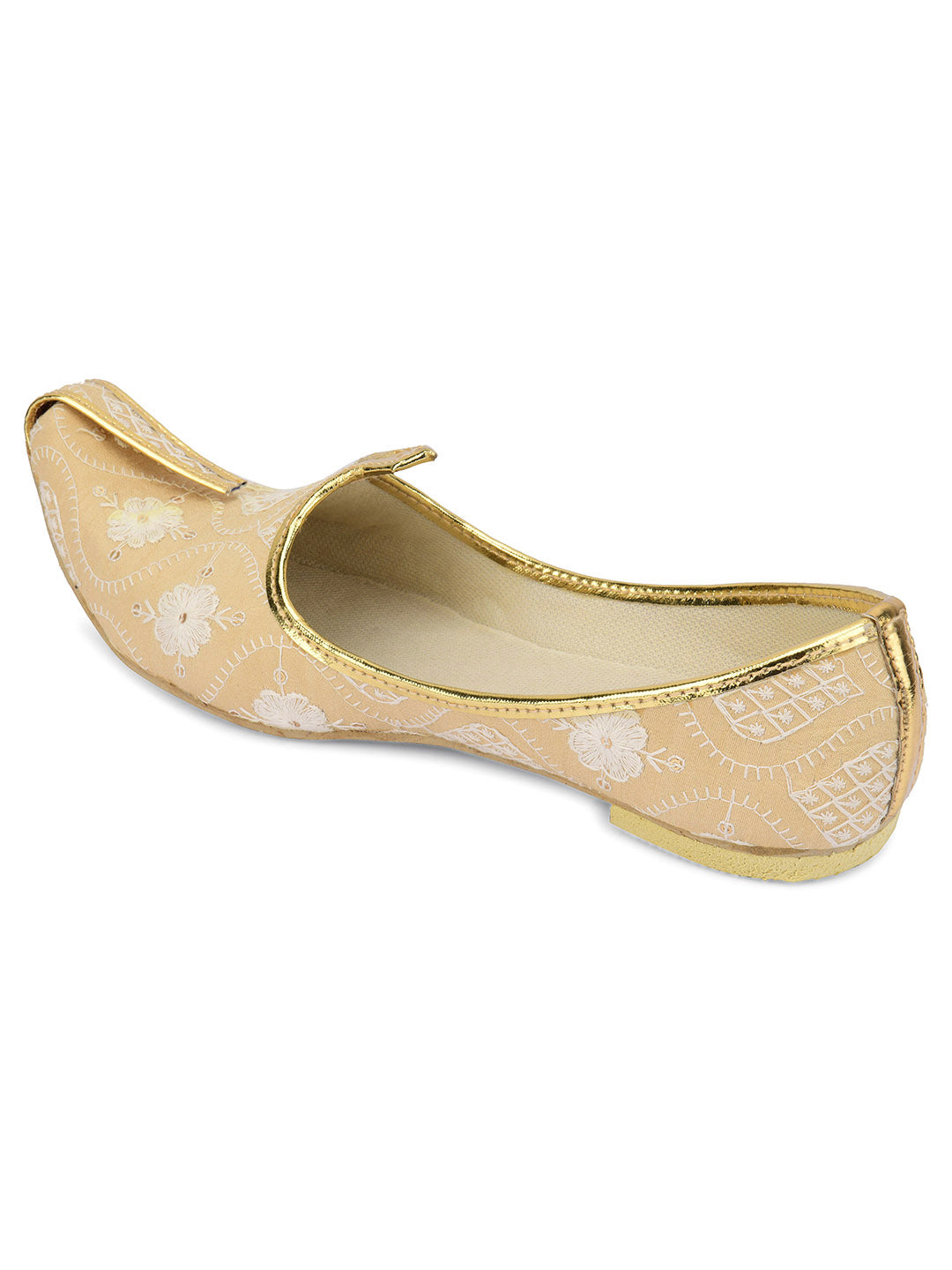 DESI COLOUR Mens Gold Ethnic Footwear/Punjabi Jutti