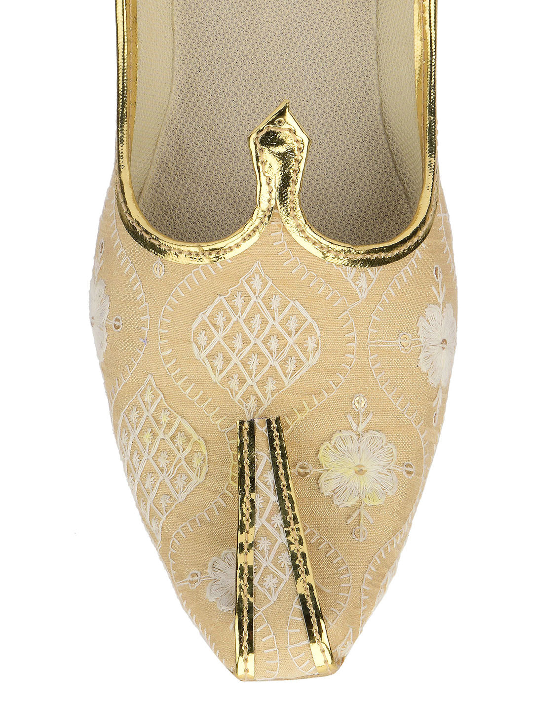 DESI COLOUR Mens Gold Ethnic Footwear/Punjabi Jutti