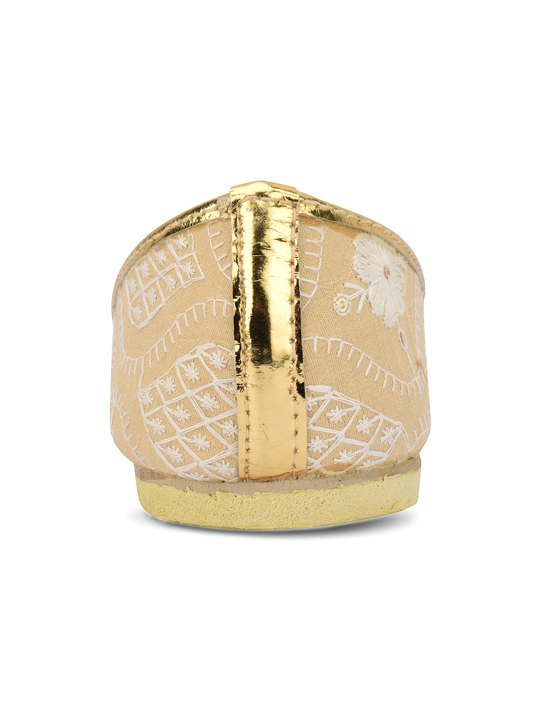 DESI COLOUR Mens Gold Ethnic Footwear/Punjabi Jutti