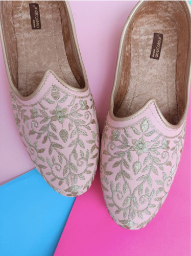 Mens Peach Ethnic Footwear/Punjabi Jutti