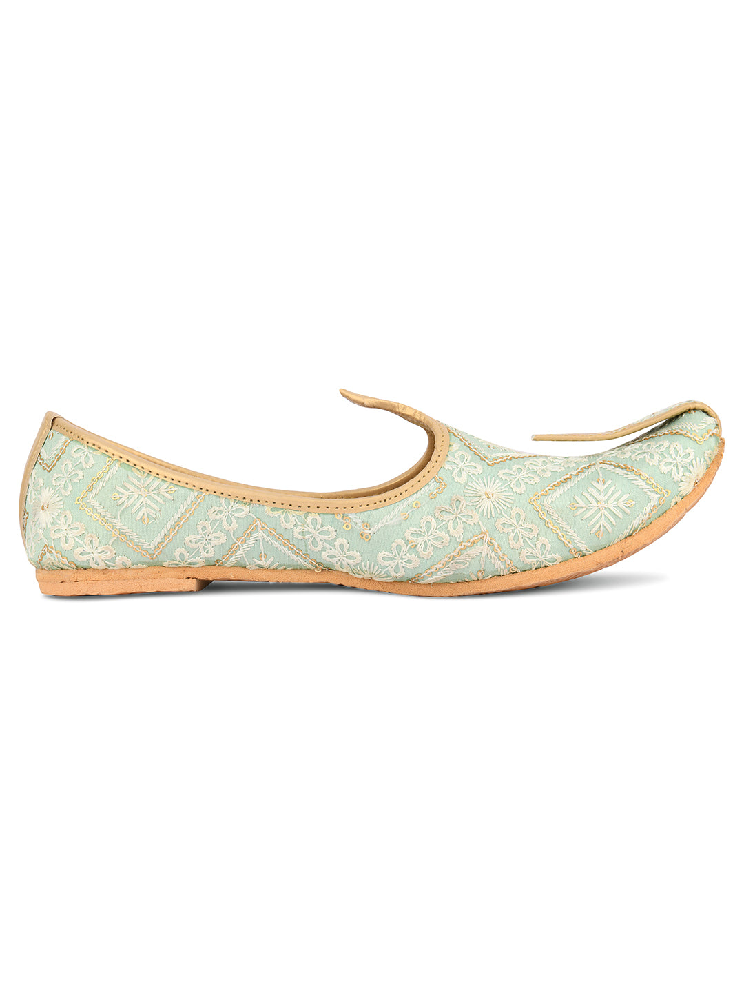 DESI COLOUR Mens Gold Ethnic Footwear/Punjabi Jutti