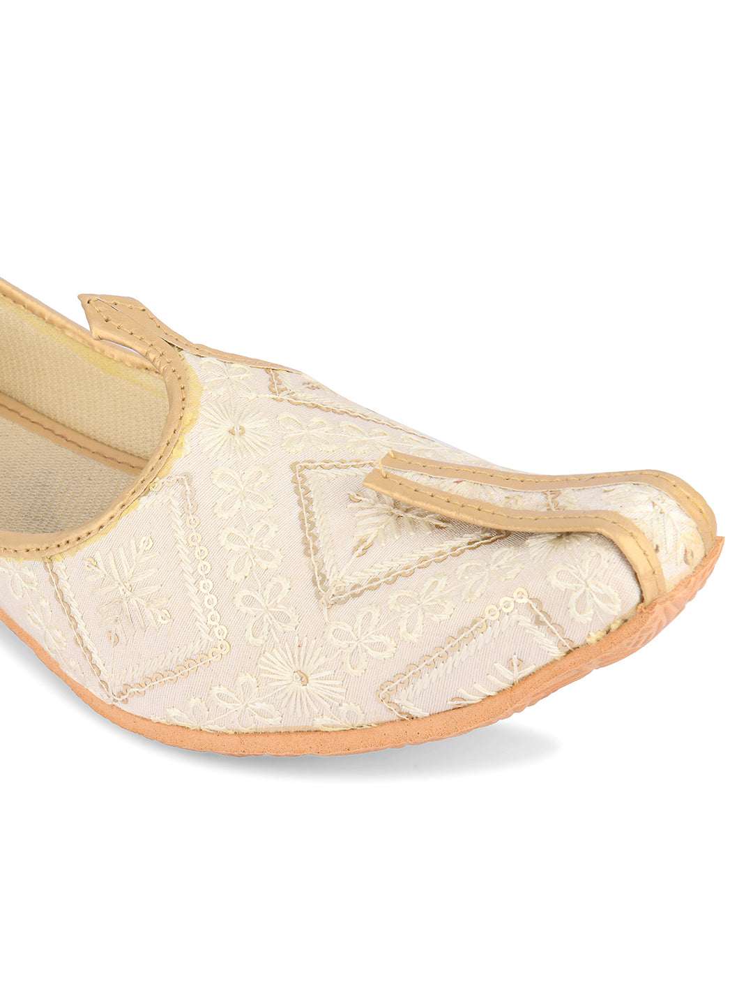 DESI COLOUR Mens Gold Ethnic Footwear/Punjabi Jutti