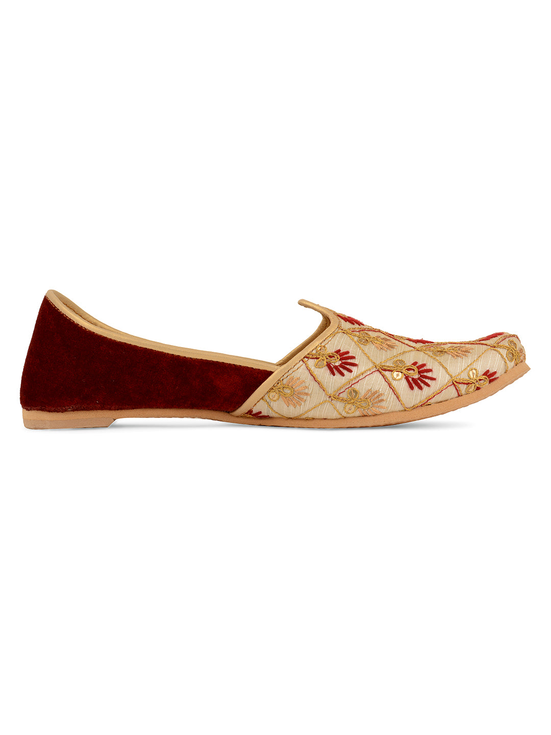 DESI COLOUR Mens Gold Ethnic Footwear/Punjabi Jutti