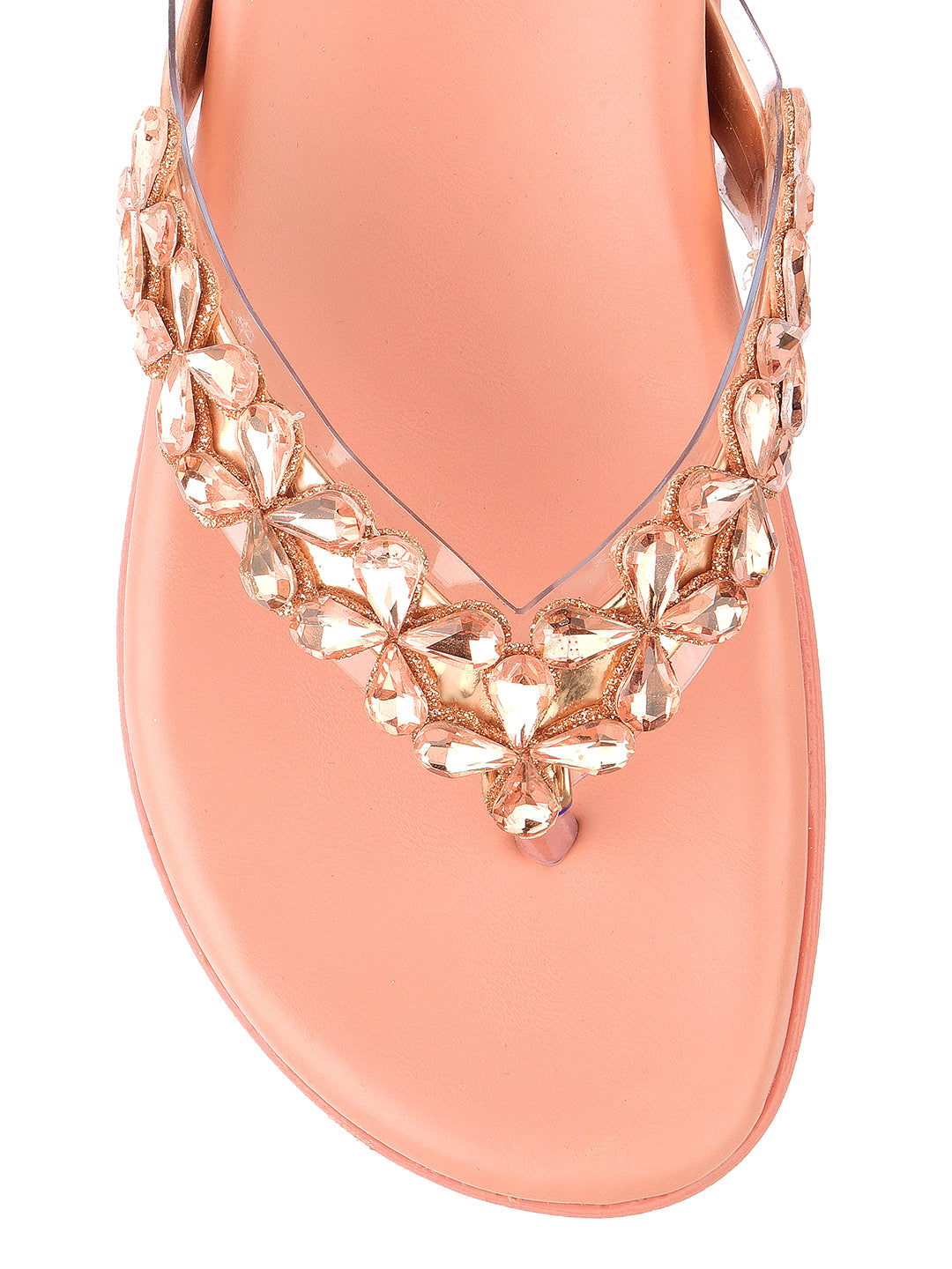 DESI COLOUR Women Rose Gold Ethnic Punjabi Jutti