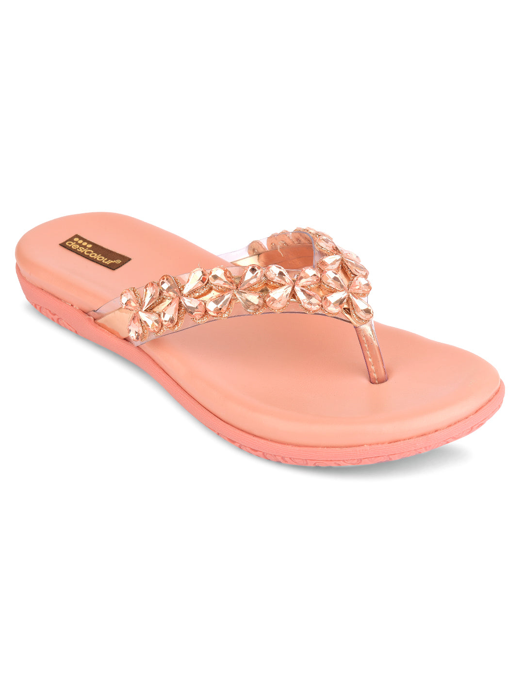 DESI COLOUR Women Rose Gold Ethnic Punjabi Jutti