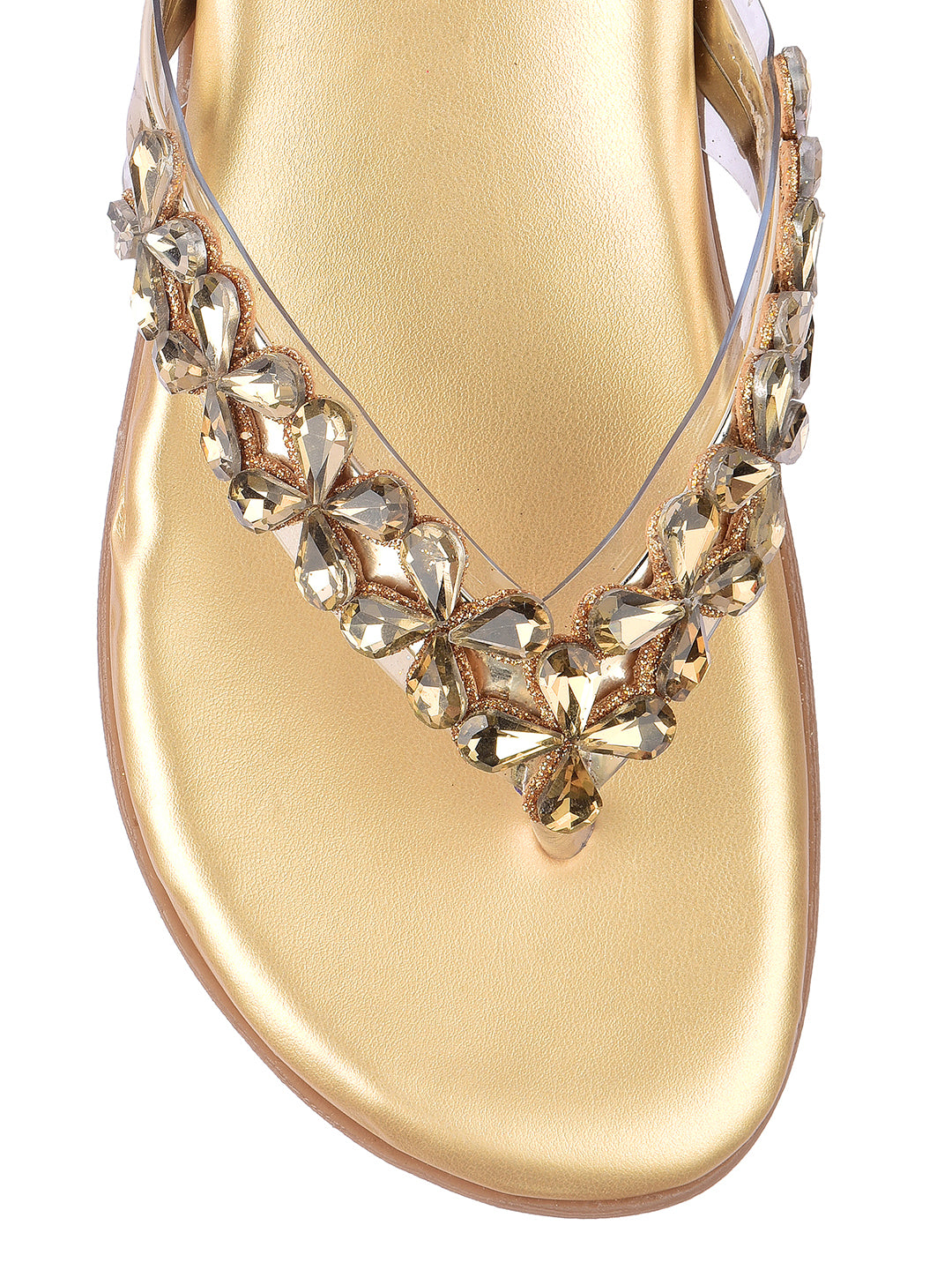 DESI COLOUR Women Gold Ethnic Punjabi Jutti