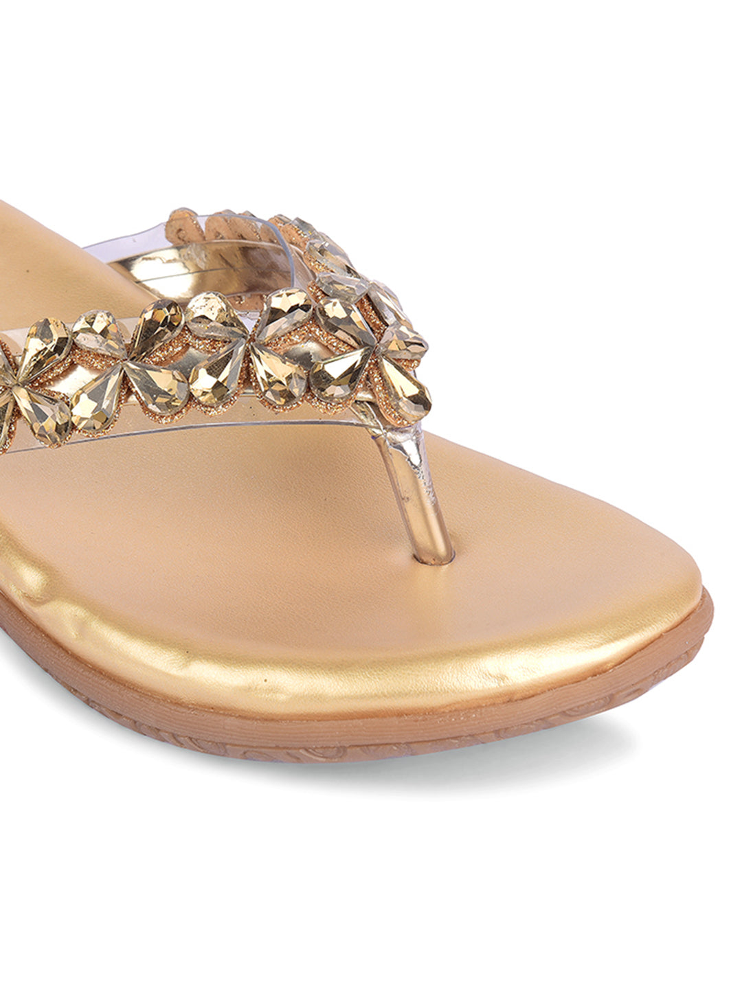 DESI COLOUR Women Gold Ethnic Punjabi Jutti