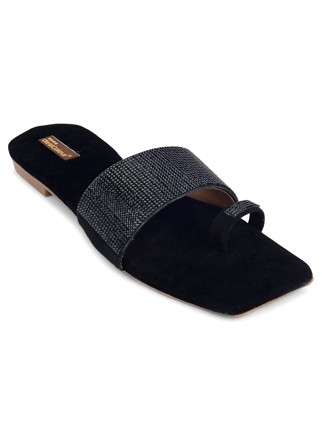 DESI COLOUR Women Black Ethnic Punjabi Jutti