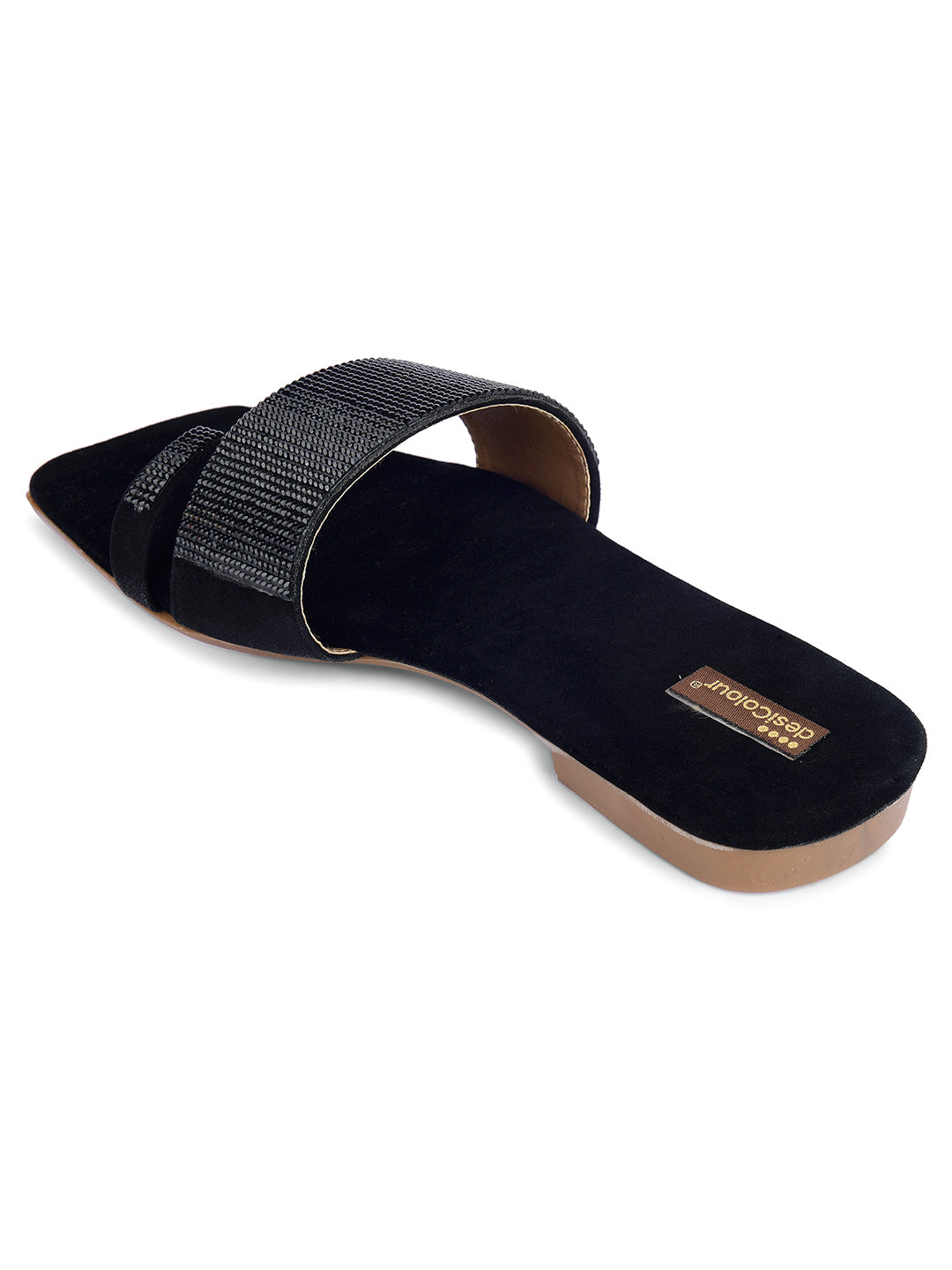 DESI COLOUR Women Black Ethnic Punjabi Jutti