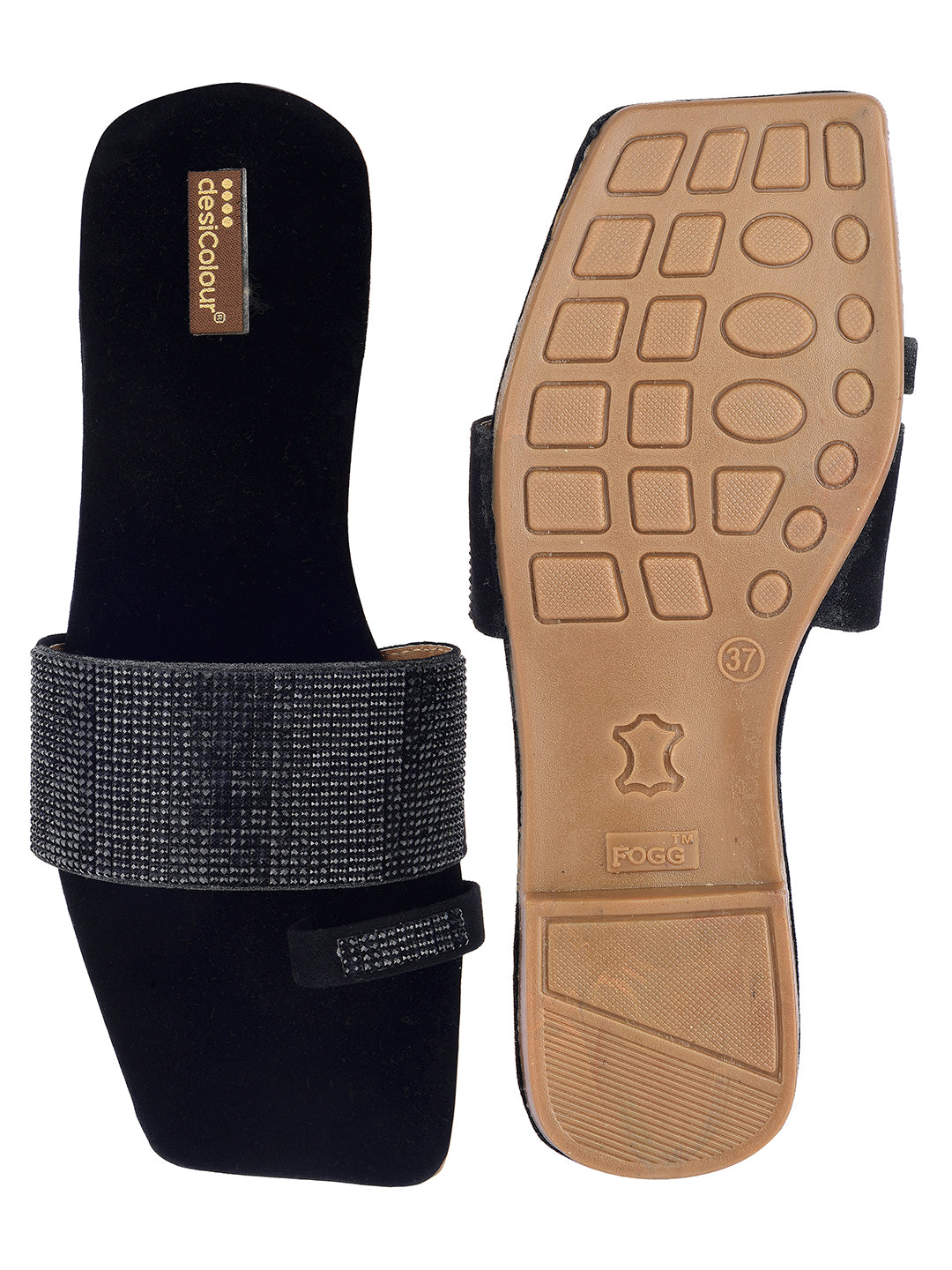 DESI COLOUR Women Black Ethnic Punjabi Jutti