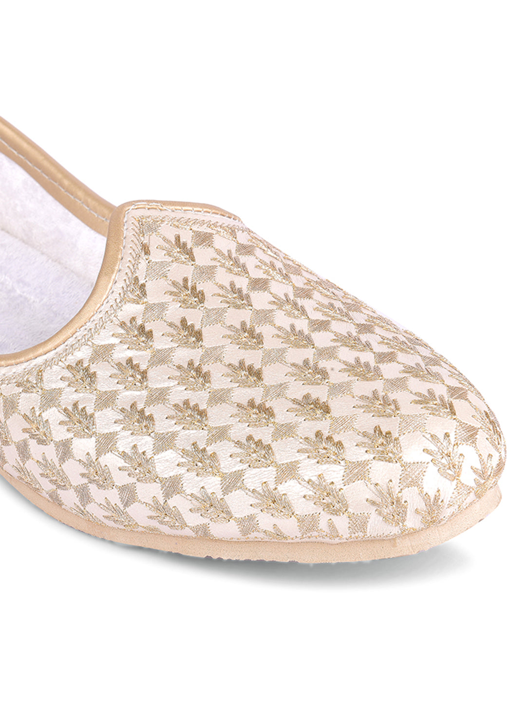 DESI COLOUR Mens Gold Ethnic Footwear/Punjabi Jutti