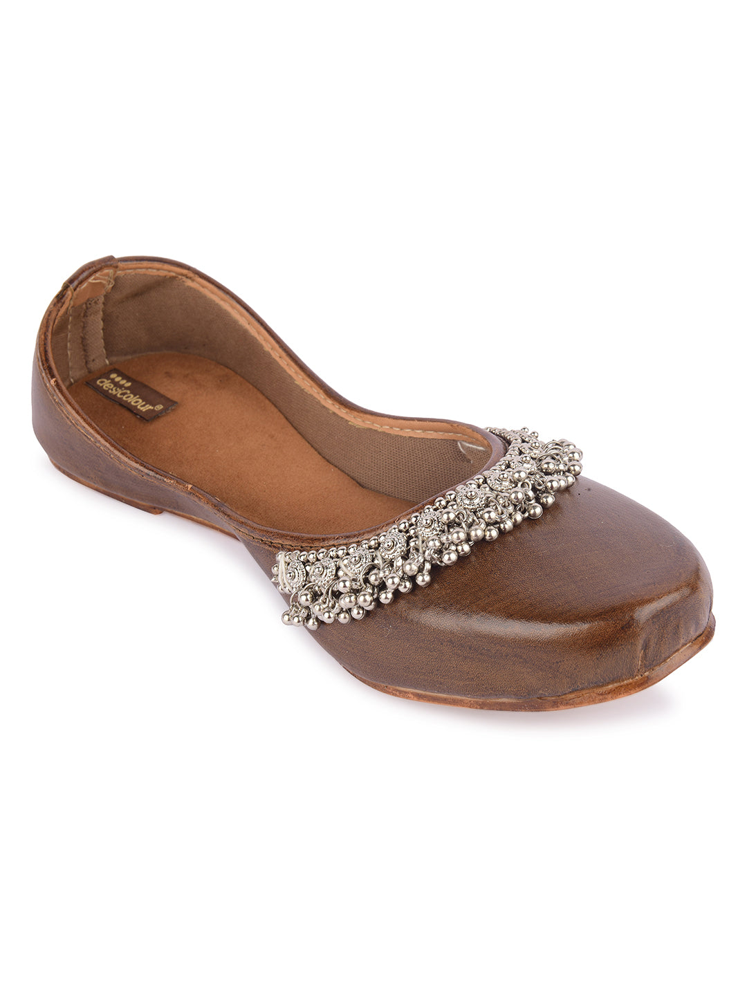 DESI COLOUR Women Brown Ethnic Punjabi Jutti-Payal