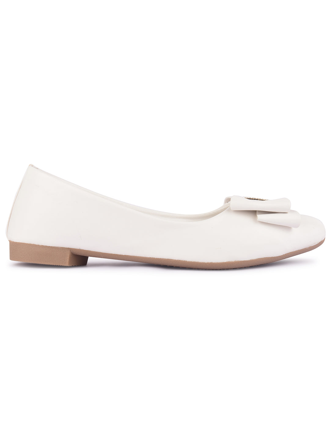 DESI COLOUR Women White Office Wear Flat Bellies