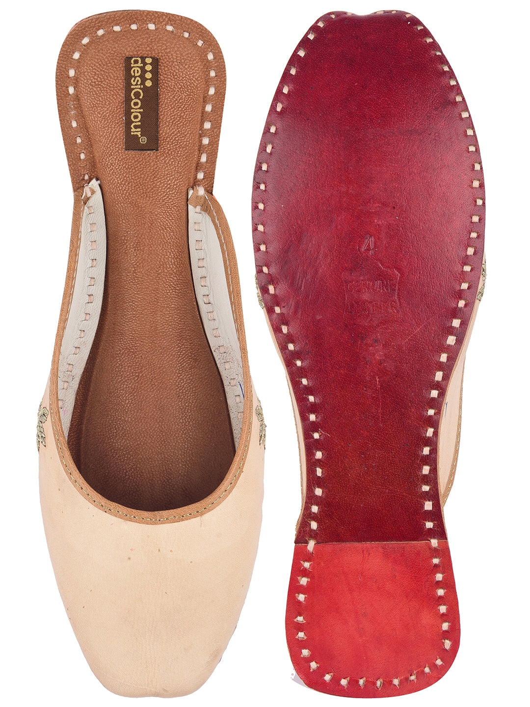 DESI COLOUR Women Natural Elegant Leather Ethnic Mules