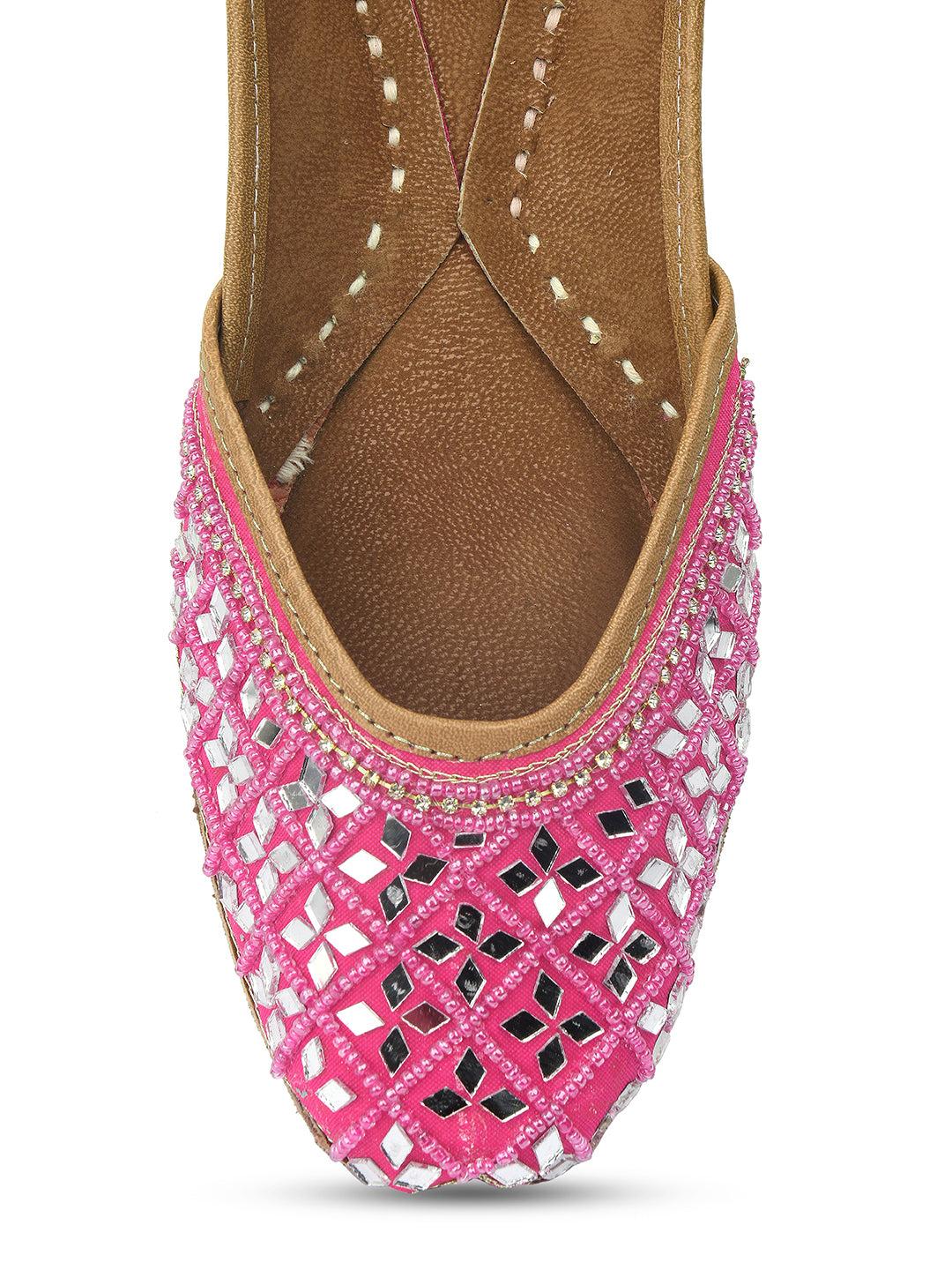 DESI COLOUR Women Pink Ethnic Punjabi Jutti