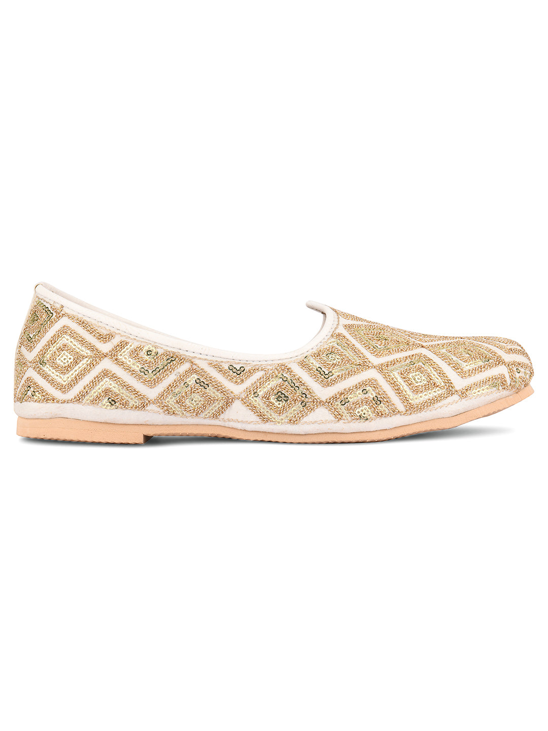 DESI COLOUR Mens Gold Ethnic Footwear/Punjabi Jutti