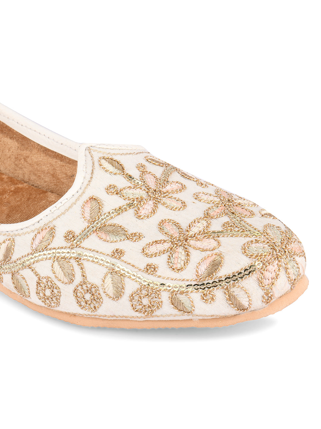 DESI COLOUR Mens Gold Ethnic Footwear/Punjabi Jutti