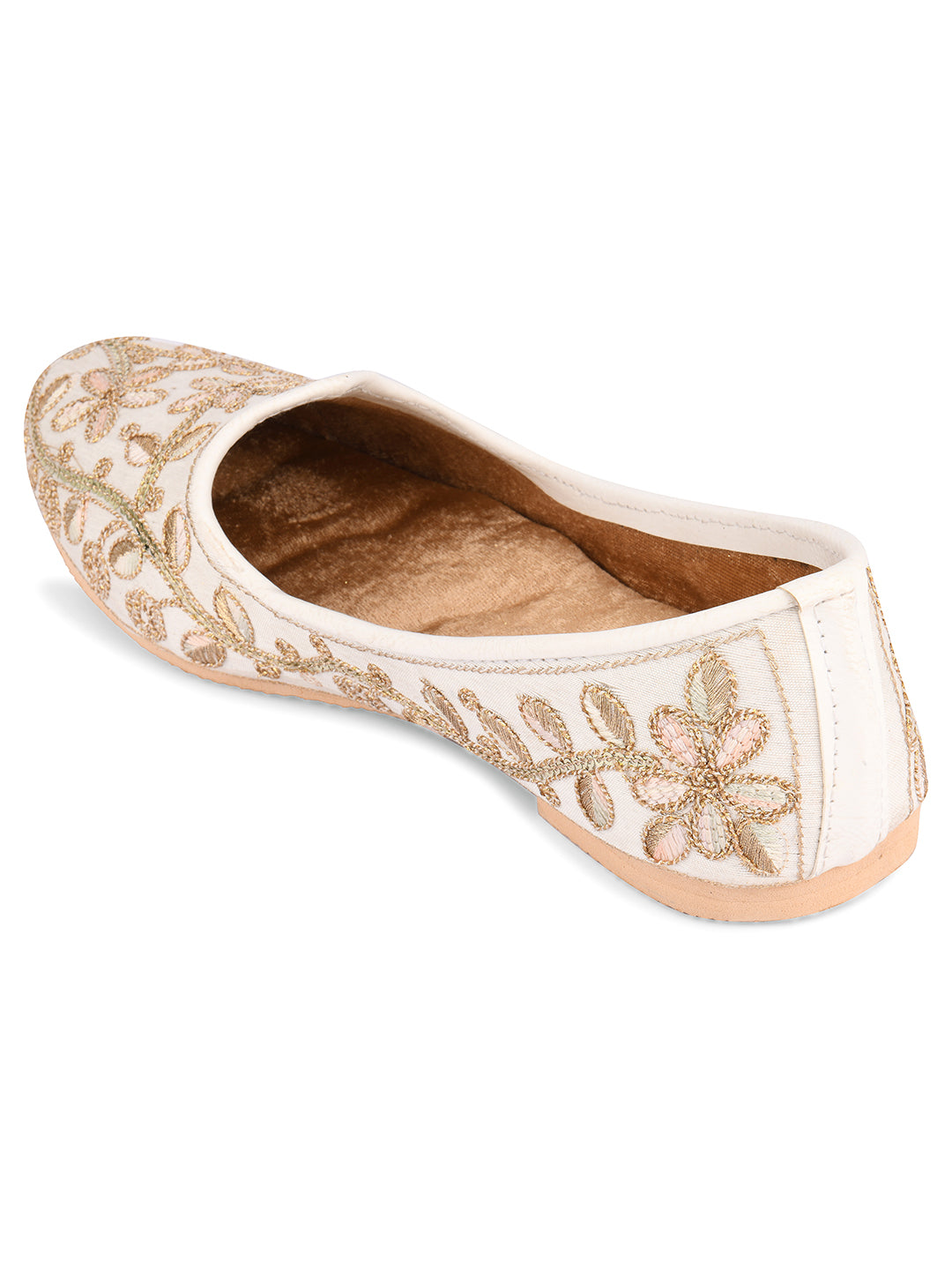 DESI COLOUR Mens Gold Ethnic Footwear/Punjabi Jutti