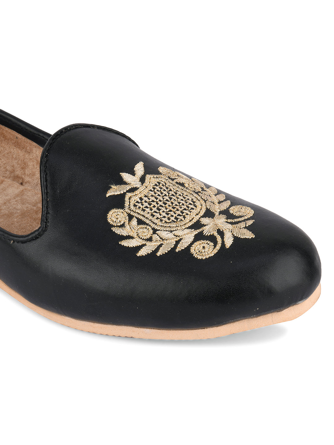 DESI COLOUR Mens Gold Ethnic Footwear/Punjabi Jutti