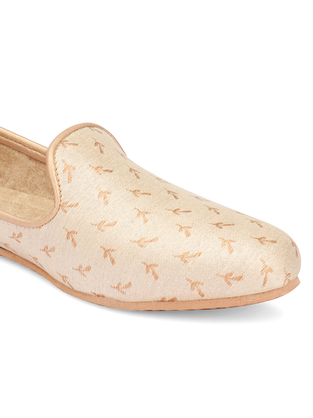DESI COLOUR Mens Gold Ethnic Footwear/Punjabi Jutti