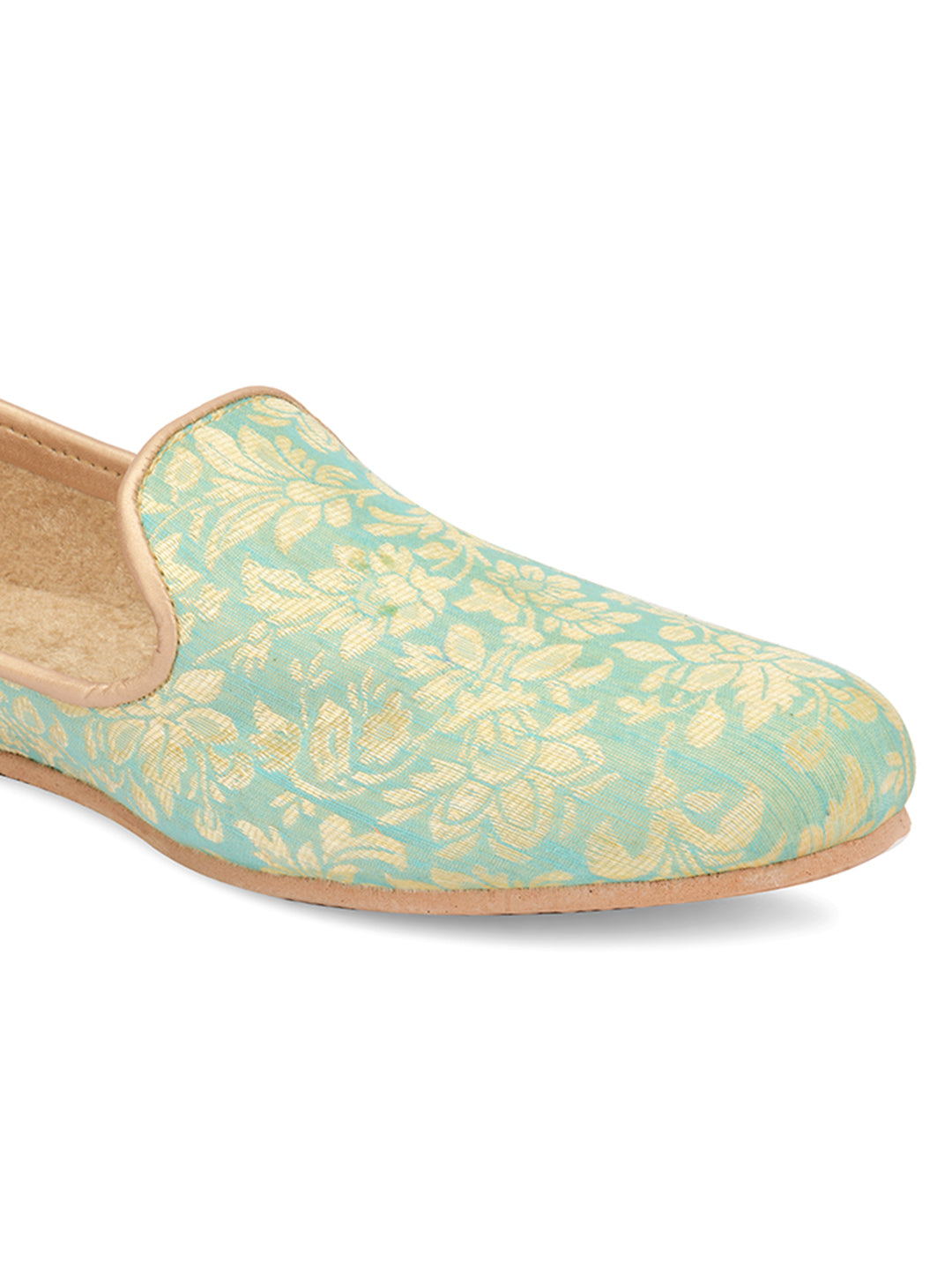DESI COLOUR Mens Gold Ethnic Footwear/Punjabi Jutti
