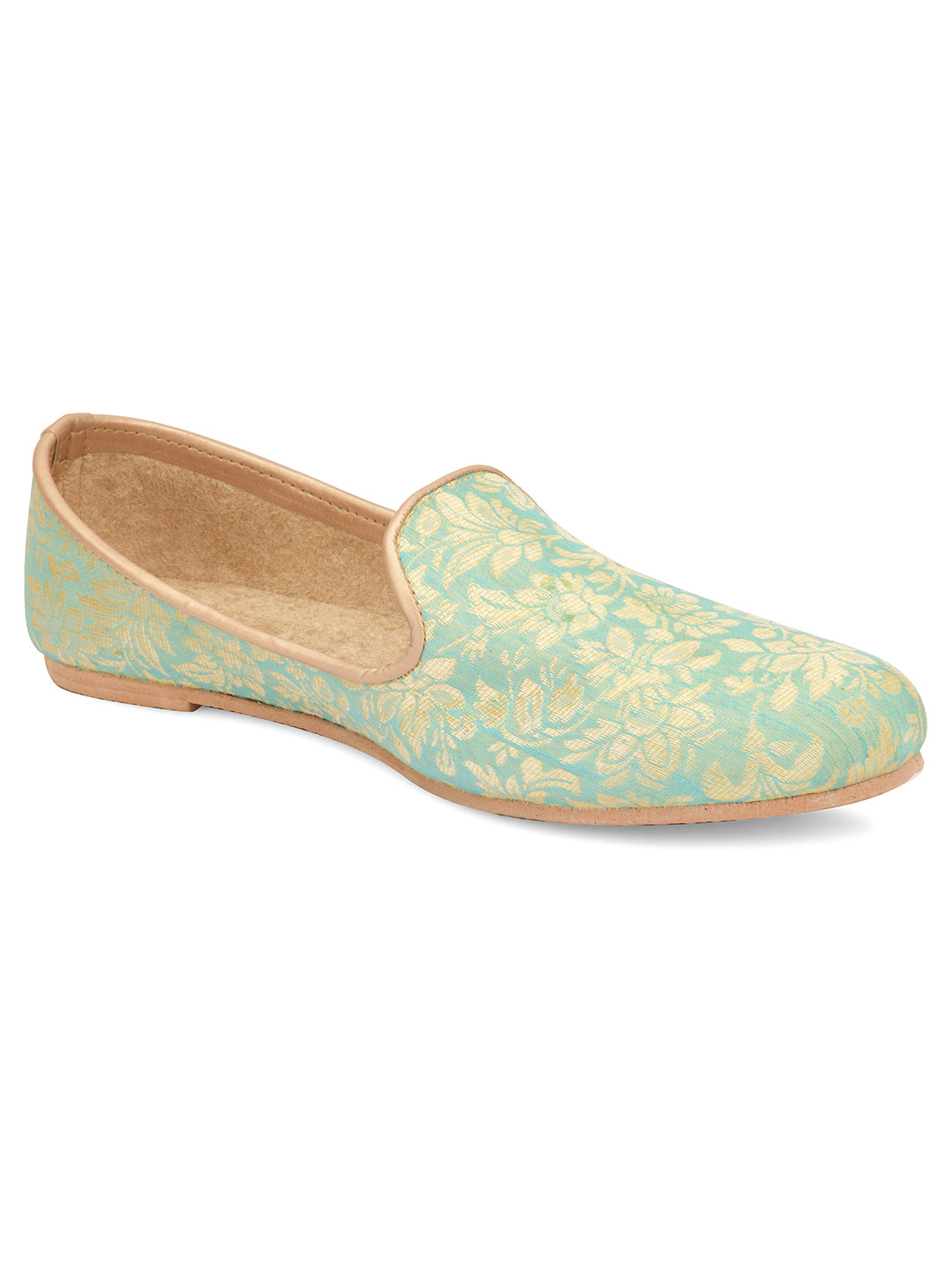 DESI COLOUR Mens Gold Ethnic Footwear/Punjabi Jutti