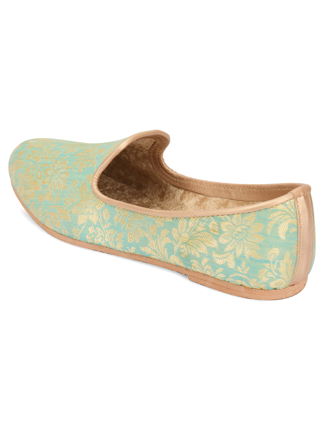 DESI COLOUR Mens Gold Ethnic Footwear/Punjabi Jutti
