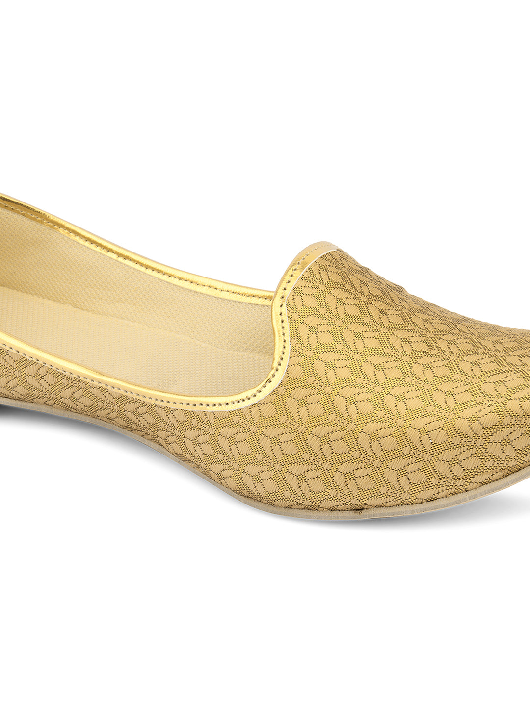 DESI COLOUR Mens Gold Ethnic Footwear/Punjabi Jutti