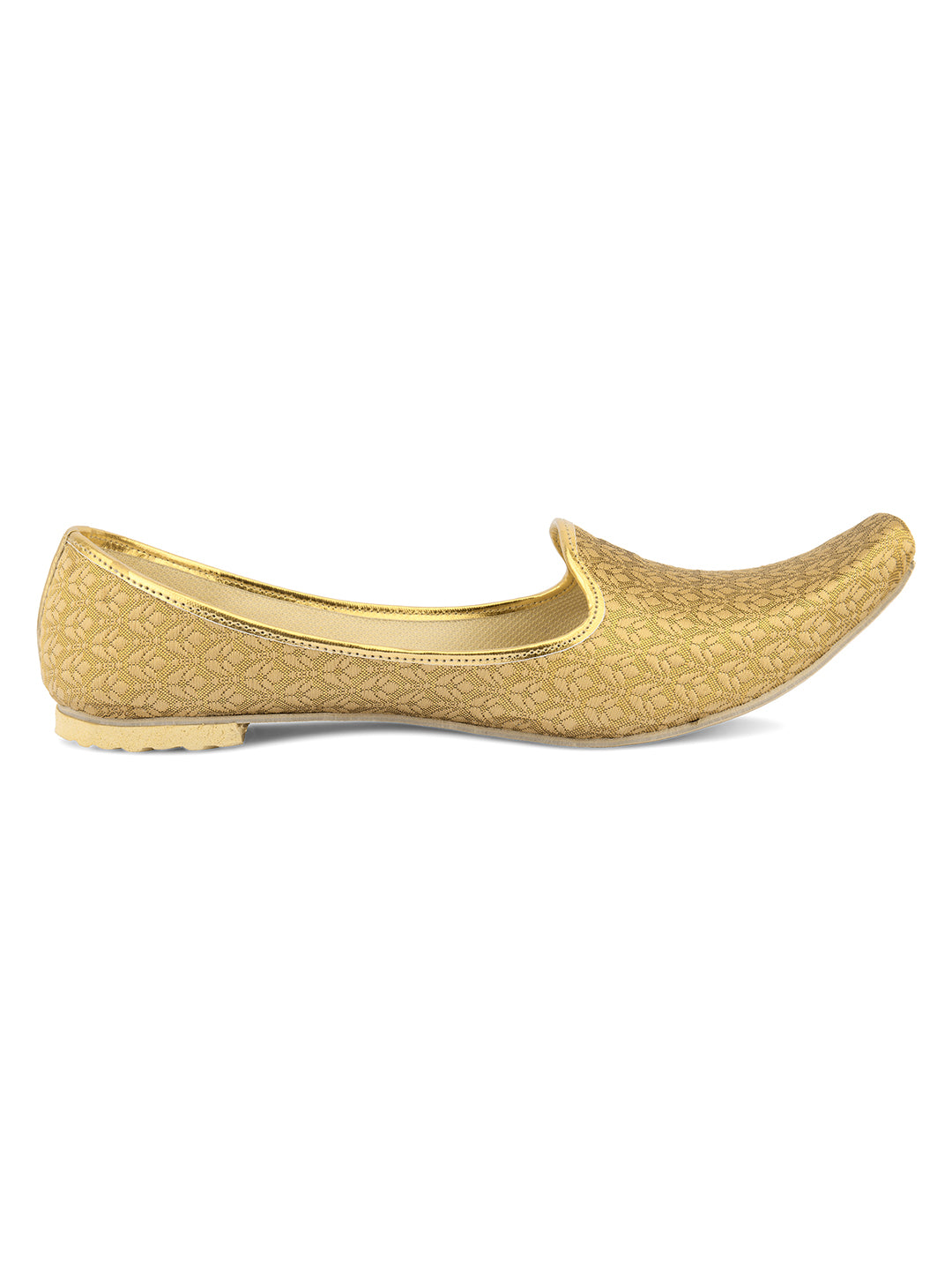 DESI COLOUR Mens Gold Ethnic Footwear/Punjabi Jutti