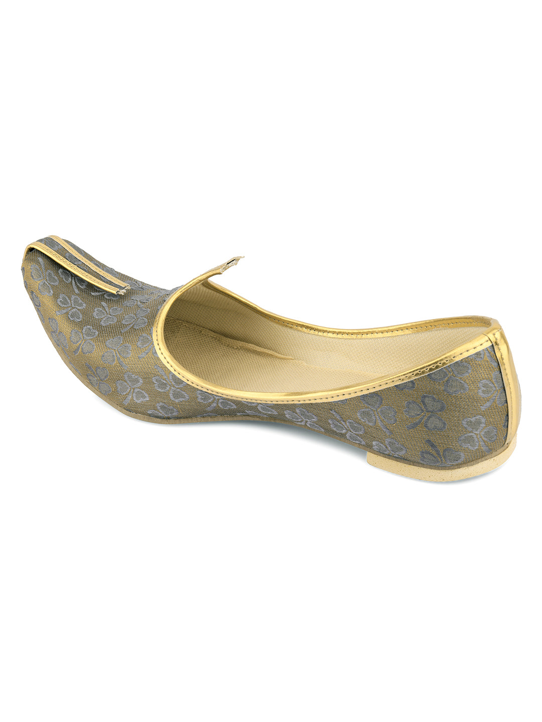 DESI COLOUR Mens Gold Ethnic Footwear/Punjabi Jutti
