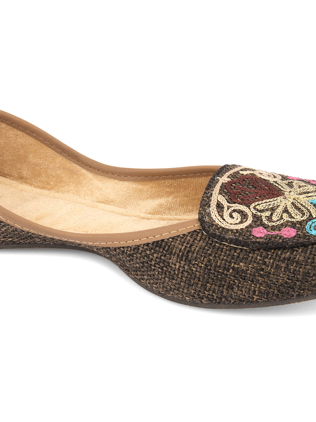 DESI COLOUR Women Brown Solid Canvas Ballerinas