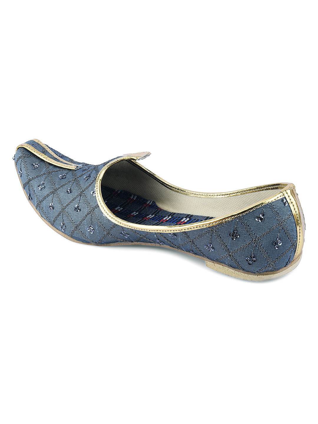 DESI COLOUR Mens Grey Ethnic Footwear/Punjabi Jutti