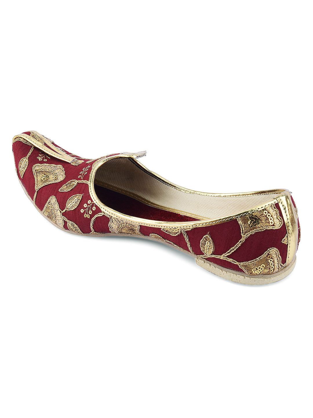 DESI COLOUR Mens Maroon Ethnic Footwear/Punjabi Jutti