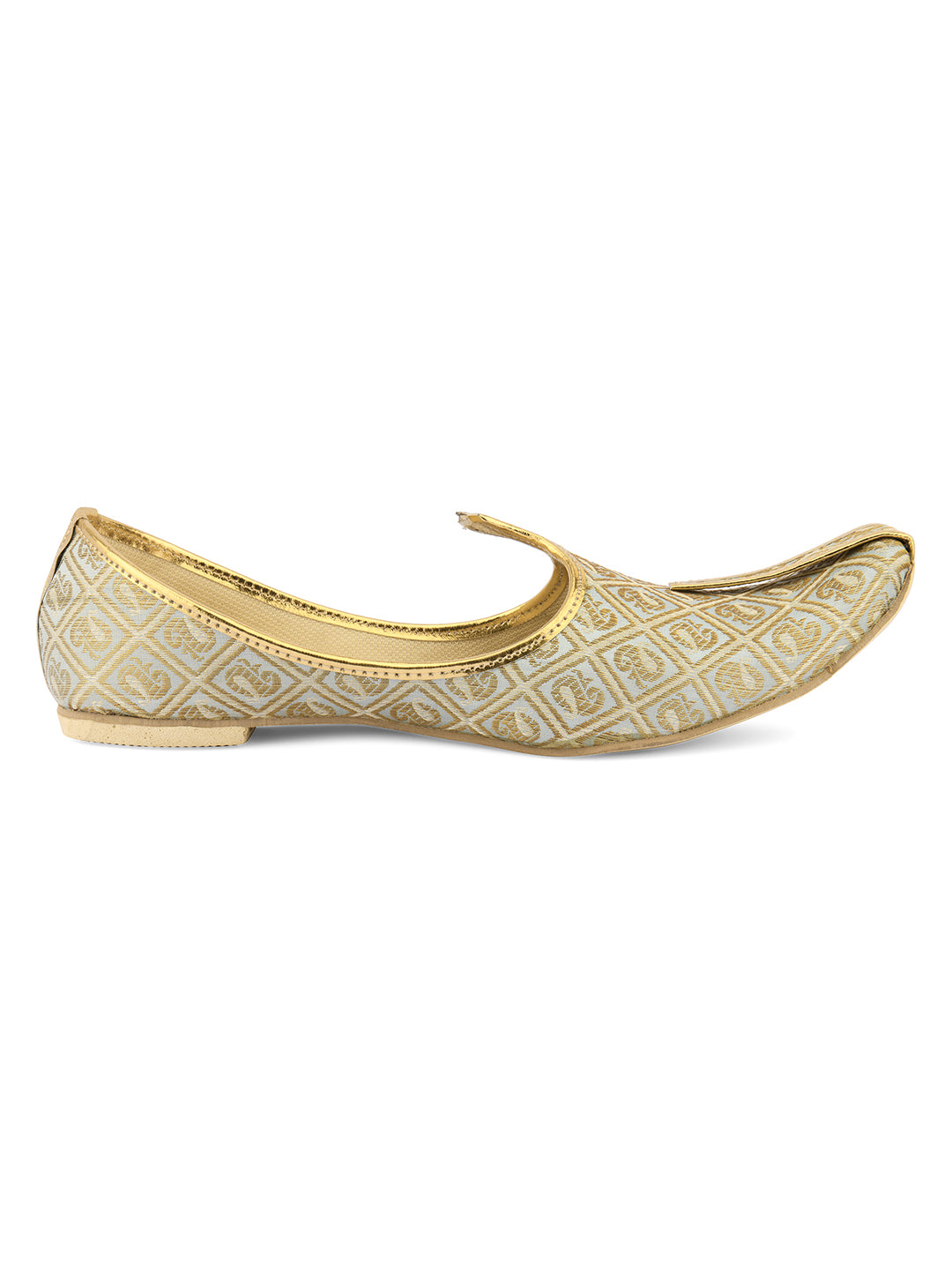 DESI COLOUR Mens Gold Ethnic Footwear/Punjabi Jutti