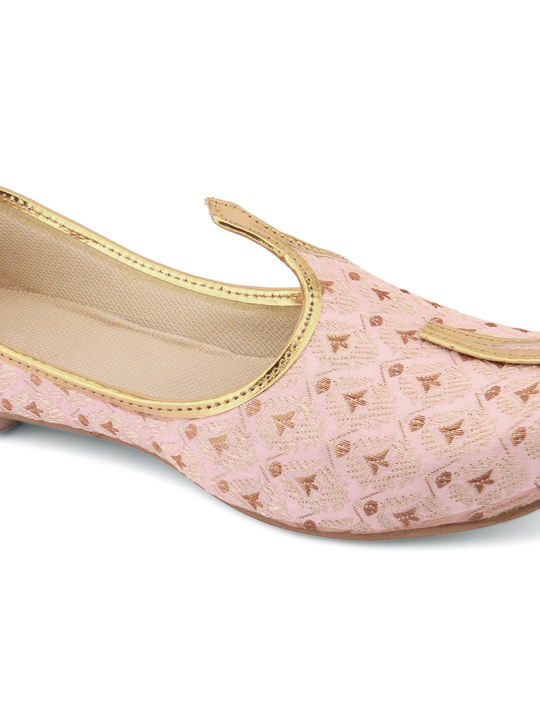 DESI COLOUR Mens Gold Ethnic Footwear/Punjabi Jutti