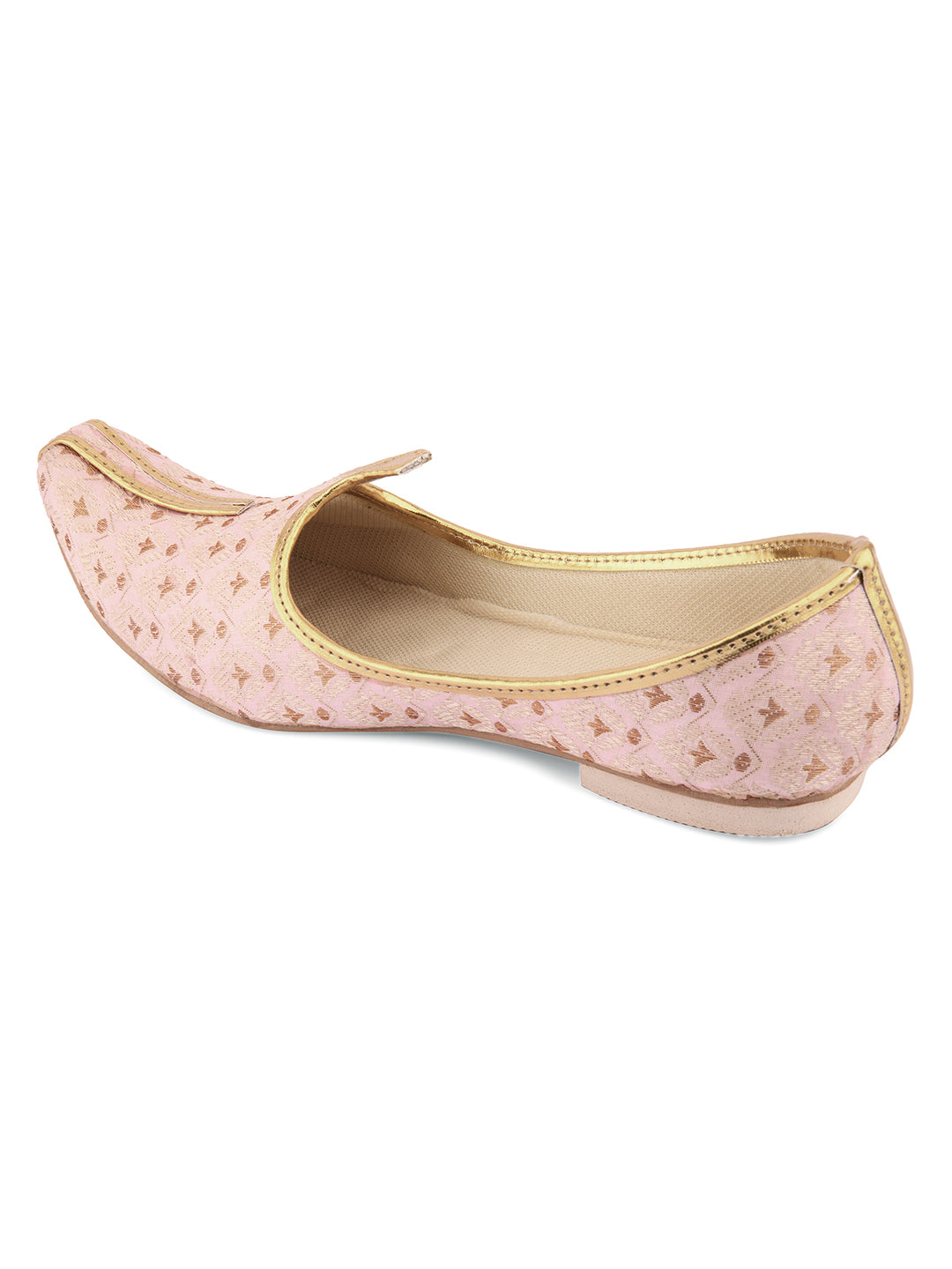 DESI COLOUR Mens Gold Ethnic Footwear/Punjabi Jutti