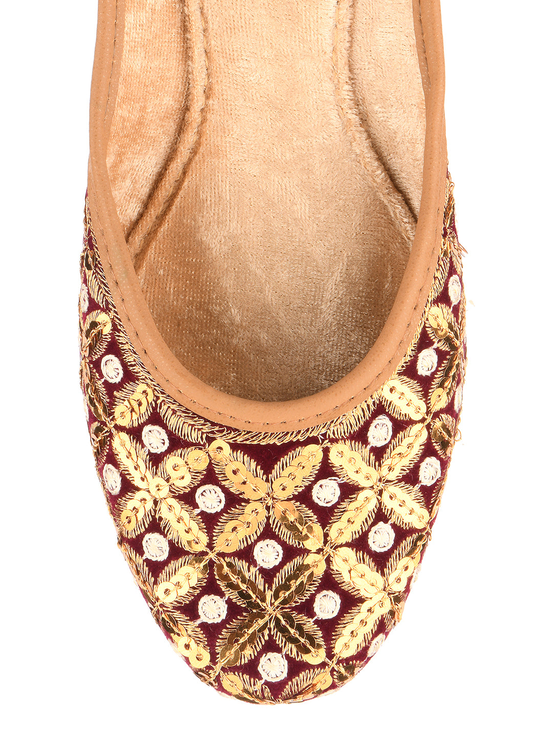 DESI COLOUR Women Maroon Ethnic Punjabi Jutti