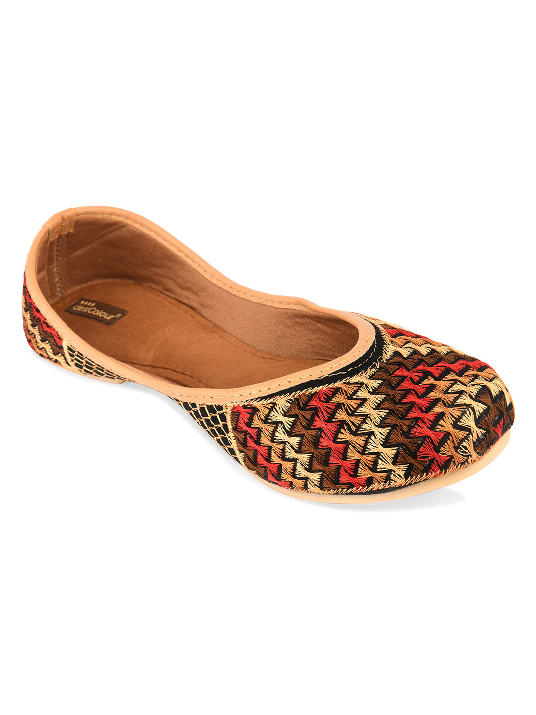 DESI COLOUR Women Black Ethnic Punjabi Jutti