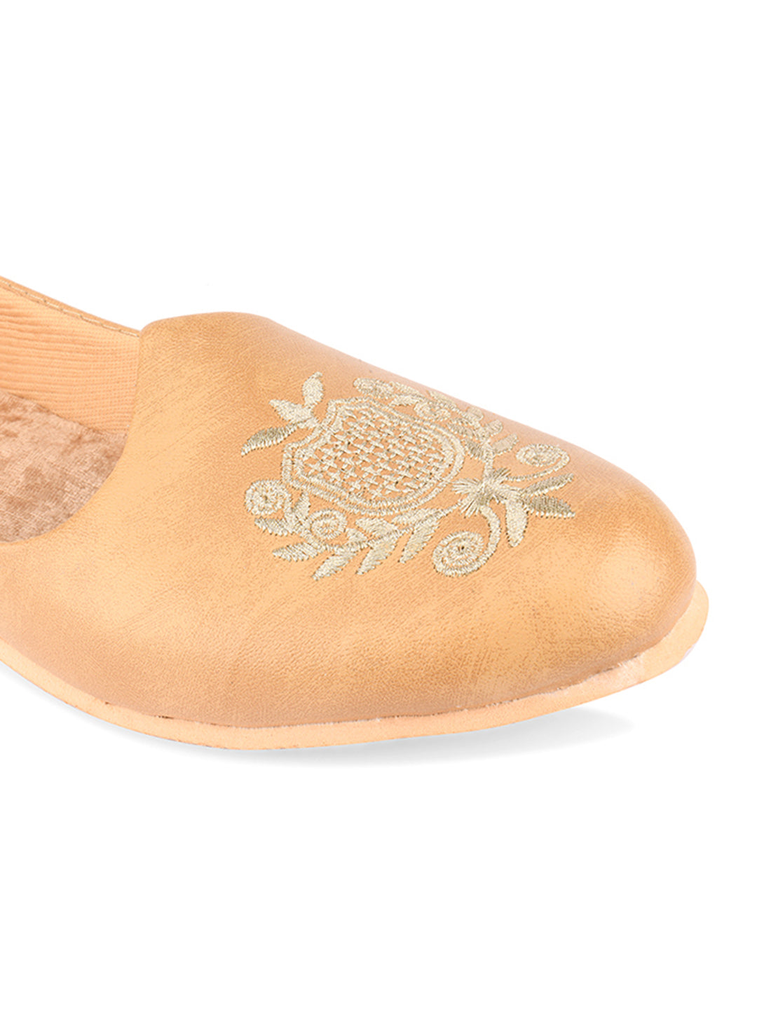 DESI COLOUR Mens Gold Ethnic Footwear/Punjabi Jutti