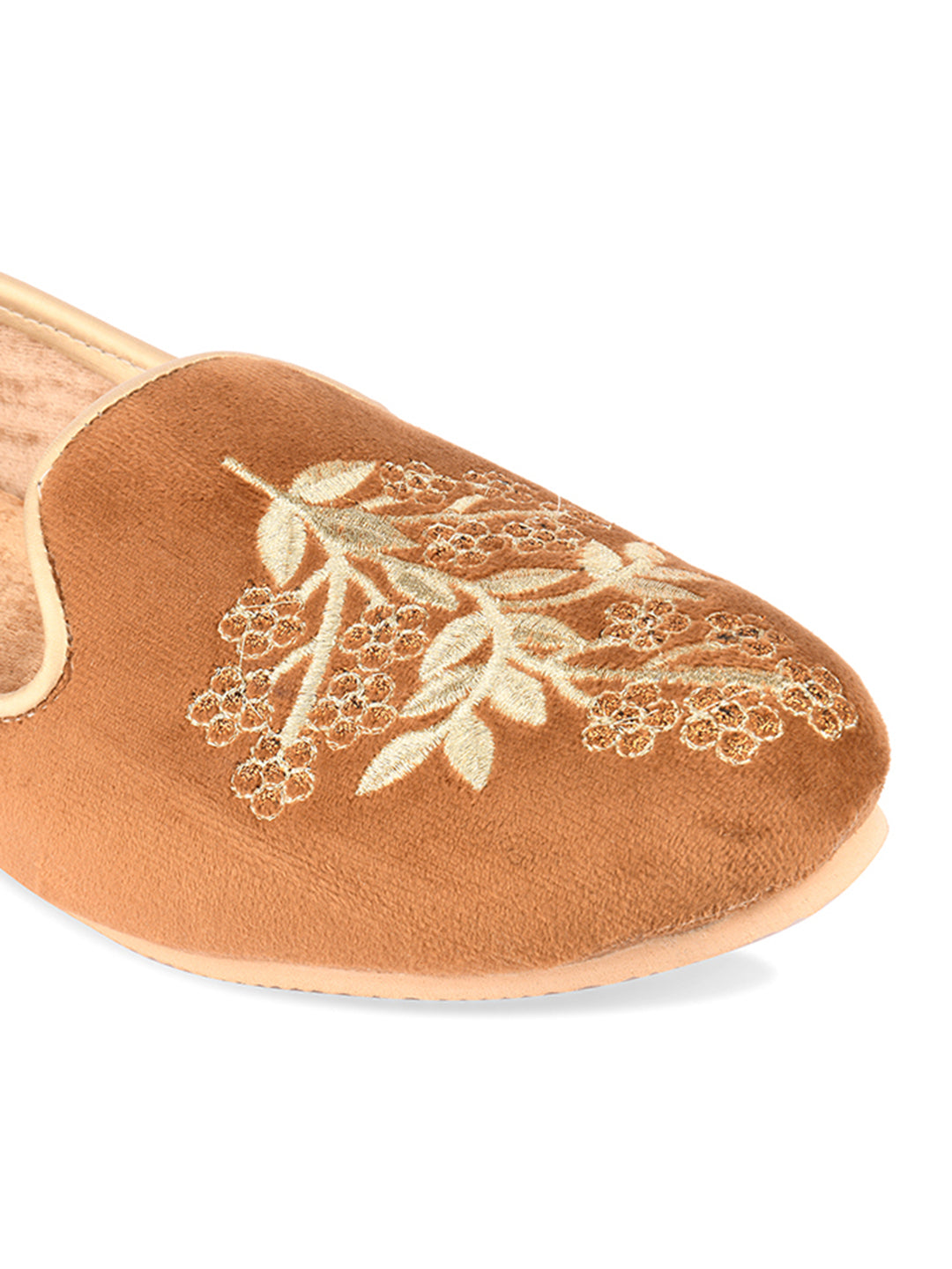 DESI COLOUR Mens Gold Ethnic Footwear/Punjabi Jutti