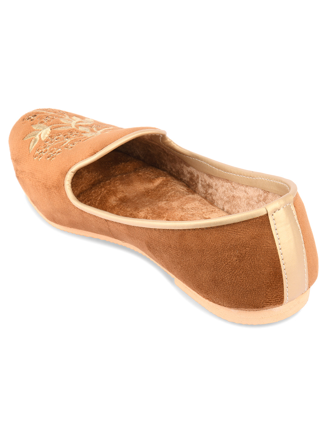 DESI COLOUR Mens Gold Ethnic Footwear/Punjabi Jutti