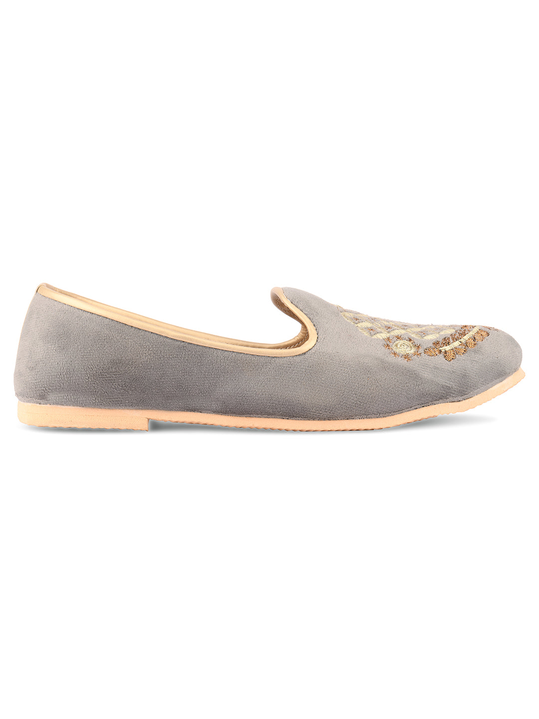 DESI COLOUR Mens Gold Ethnic Footwear/Punjabi Jutti