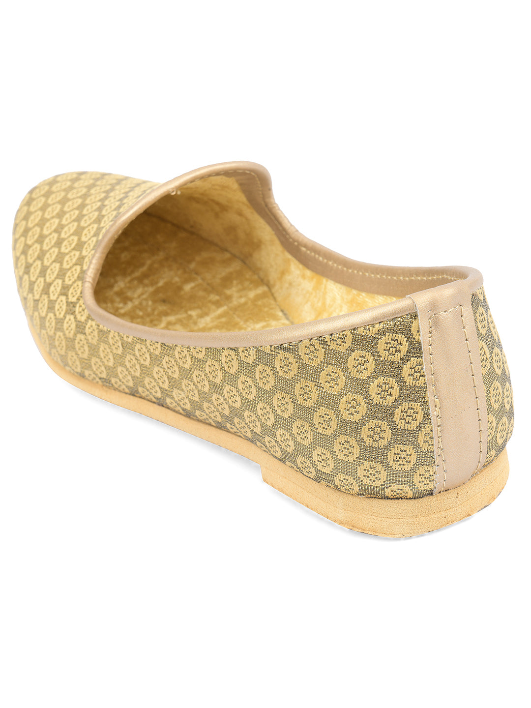 DESI COLOUR Mens Gold Ethnic Footwear/Punjabi Jutti