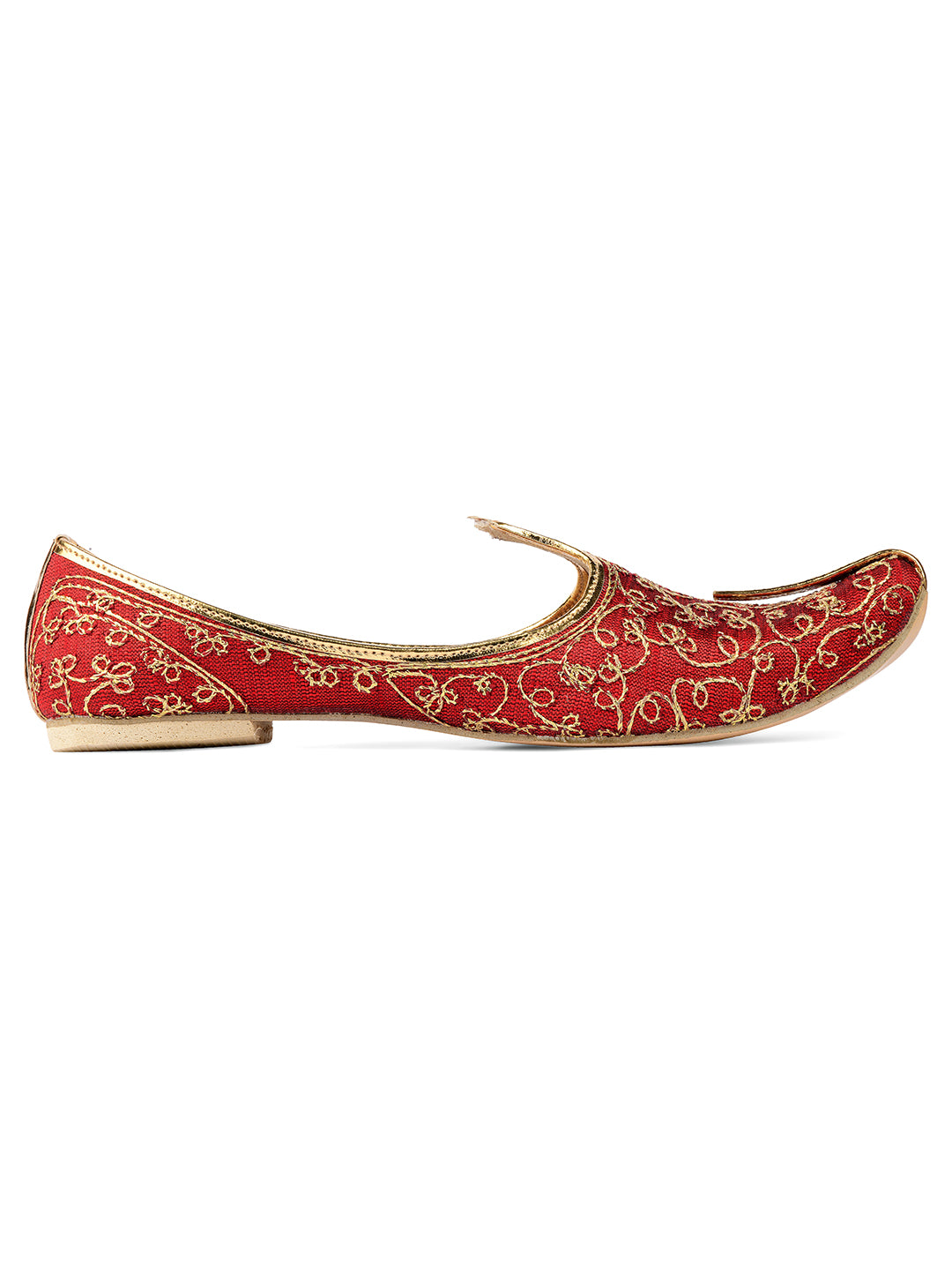 DESI COLOUR Mens Maroon Ethnic Footwear/Punjabi Jutti