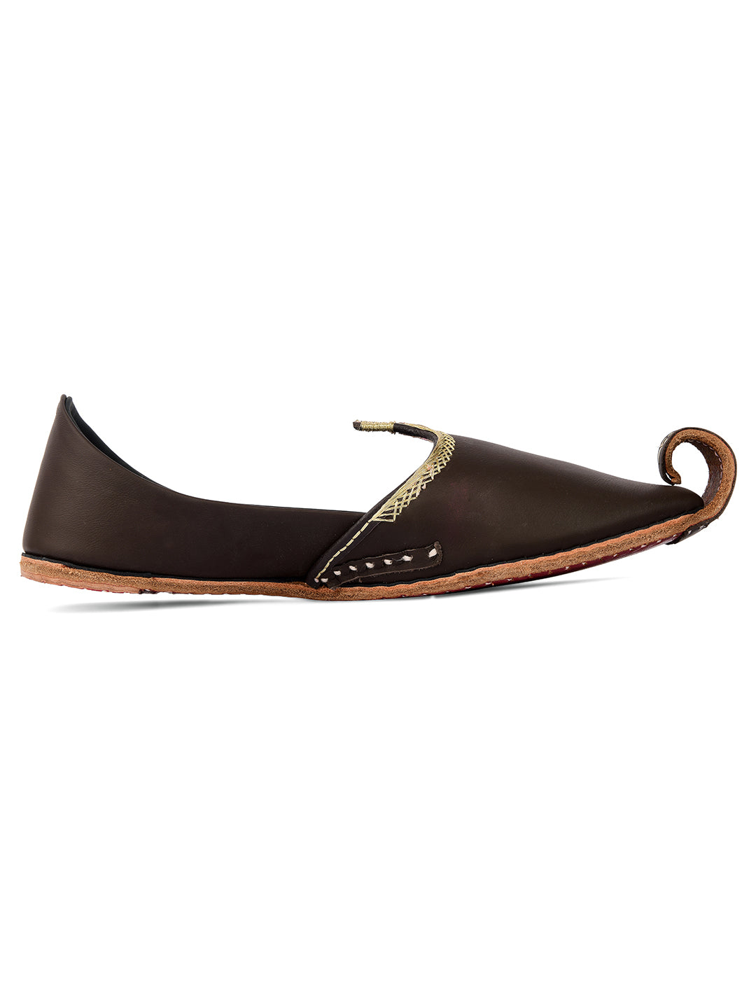 DESI COLOUR Mens Gold Ethnic Footwear/Punjabi Jutti