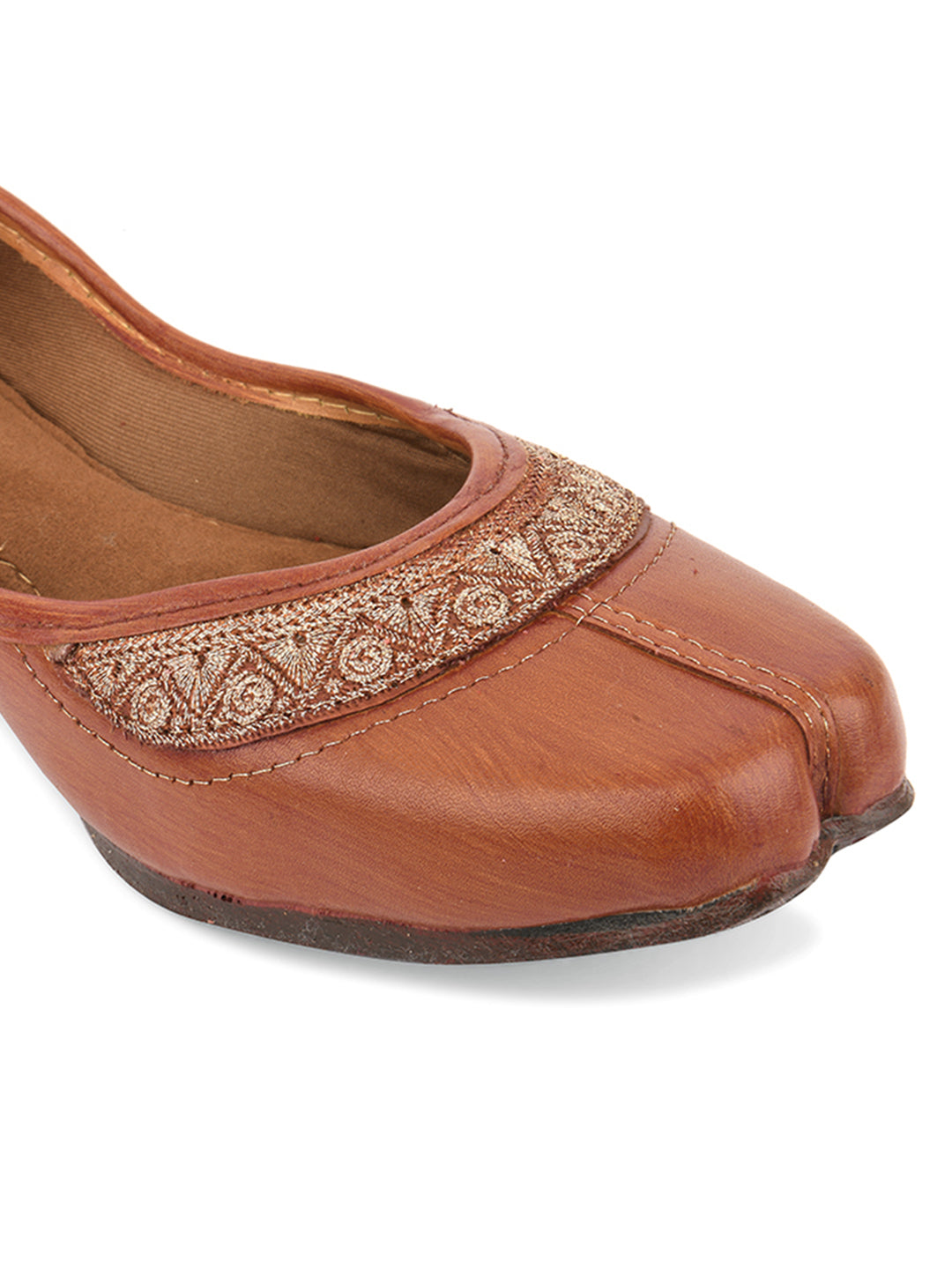 DESI COLOUR Women Brown Ethnic Punjabi Jutti