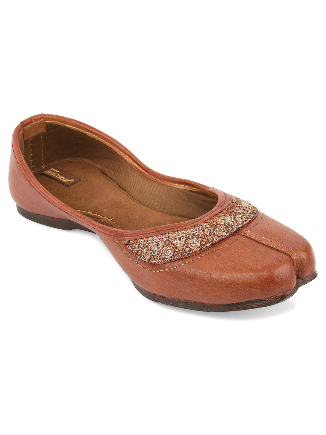 DESI COLOUR Women Brown Ethnic Punjabi Jutti