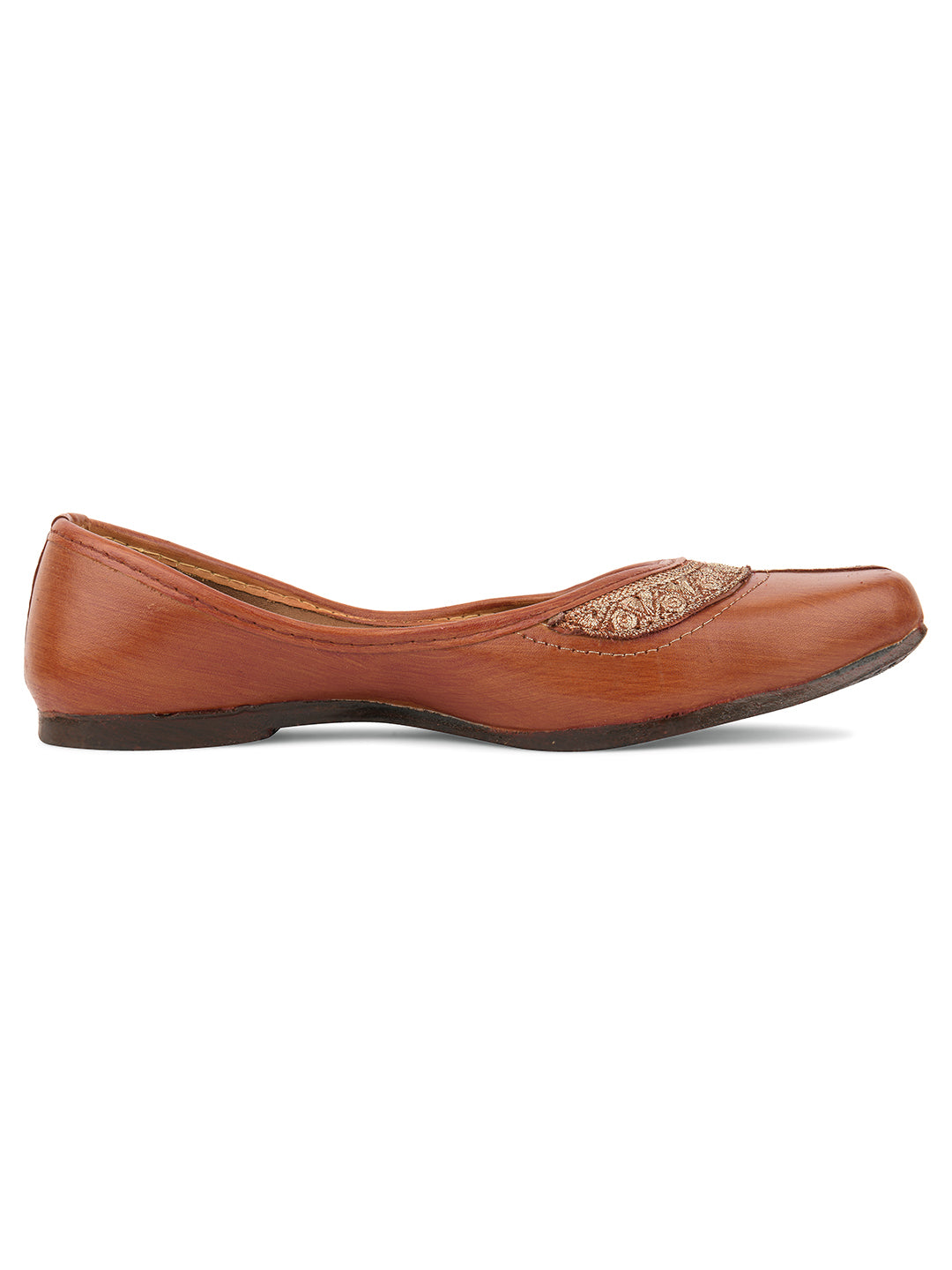 DESI COLOUR Women Brown Ethnic Punjabi Jutti