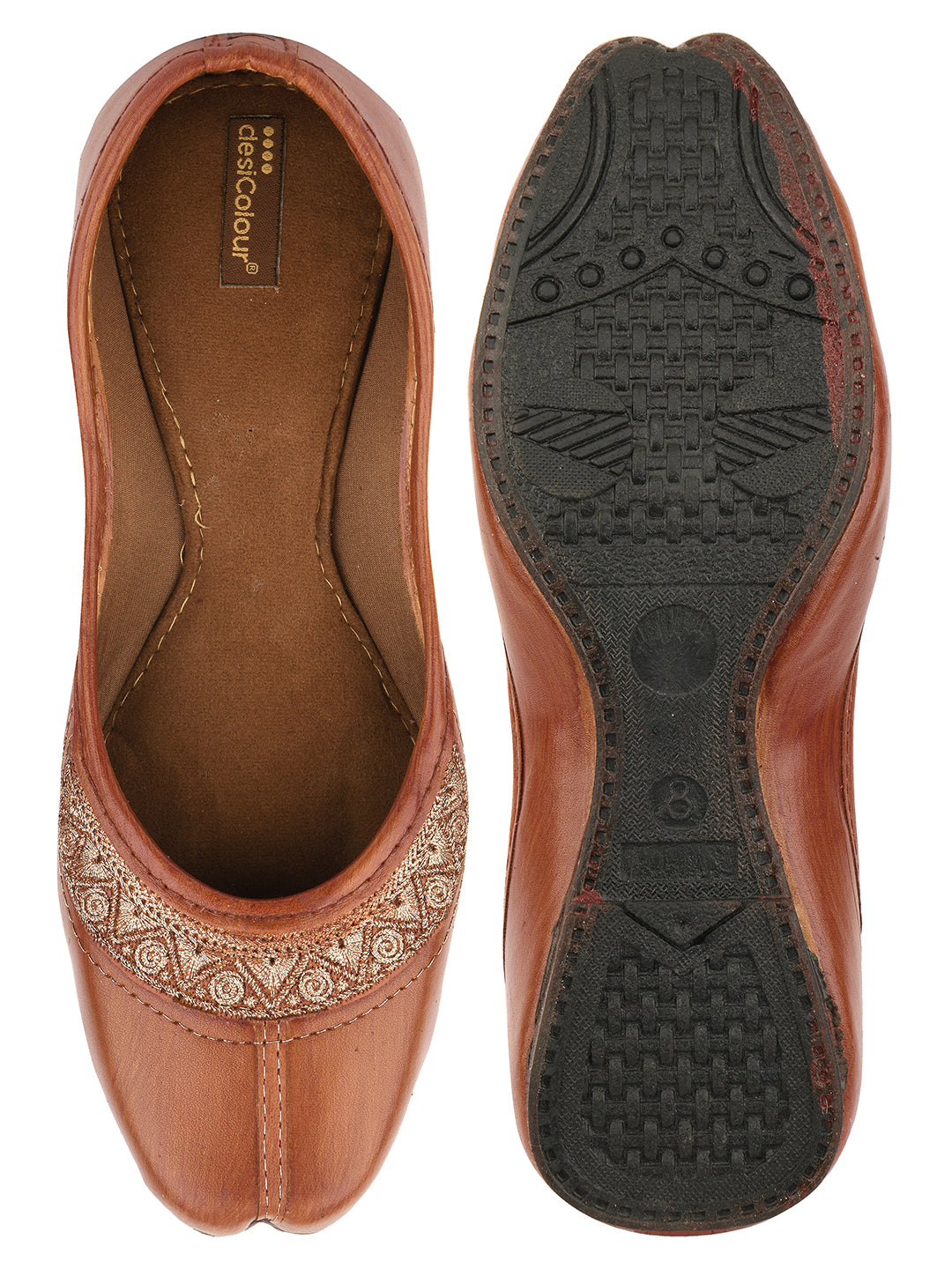 DESI COLOUR Women Brown Ethnic Punjabi Jutti